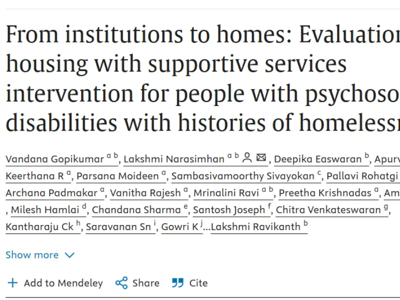 From insitutions to homes: Cover page of BALM's latest study